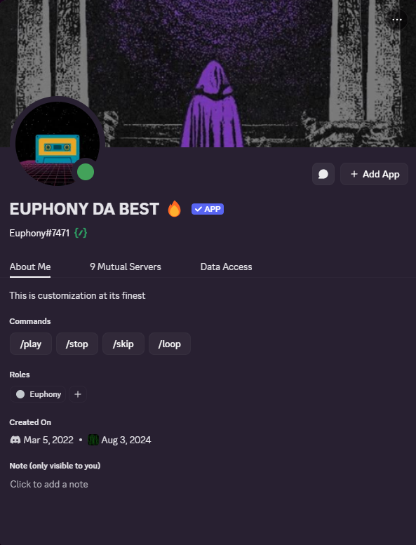 Euphony custom bot interface