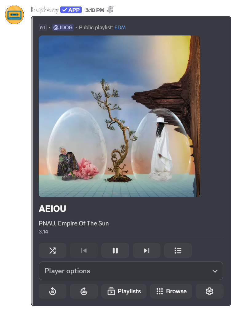 Euphony music player interface